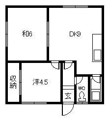 春光コーポ(2DK/2階)の間取り写真