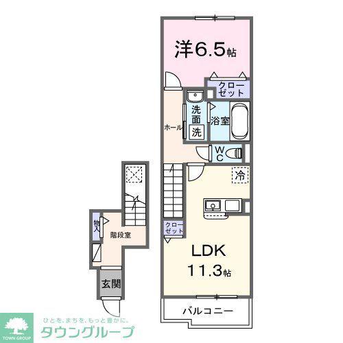 プラシードIII(1LDK/2階)の間取り写真