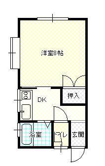 ドリームカントリー(1K/2階)の間取り写真