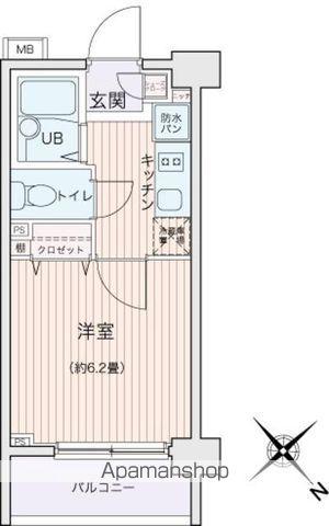 エコロジー都立大学レジデンス(1K/5階)の間取り写真