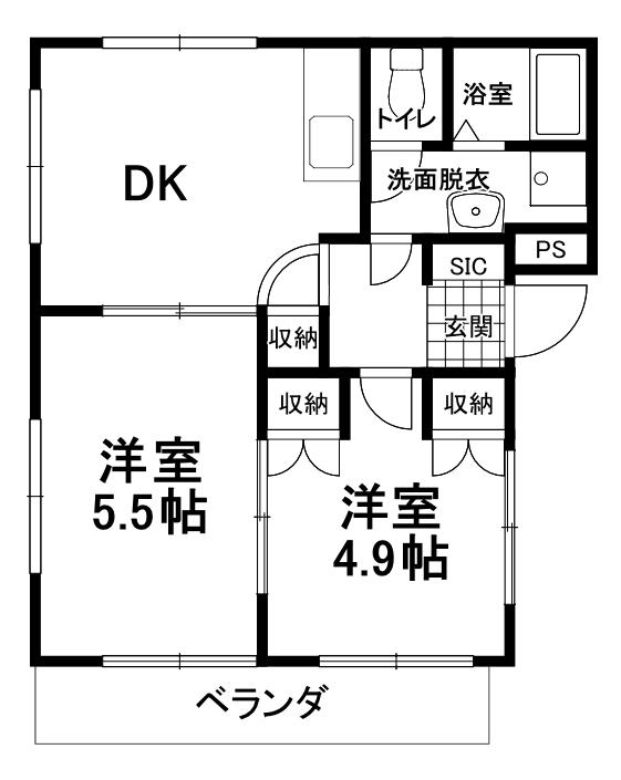 アネックス・グランチェスタ(2DK/1階)の間取り写真