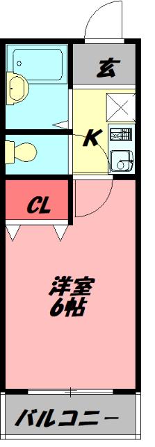 メゾンコライユ(1K/2階)の間取り写真