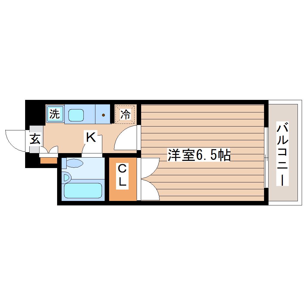 グレイスハイツ長町(1K/1階)の間取り写真