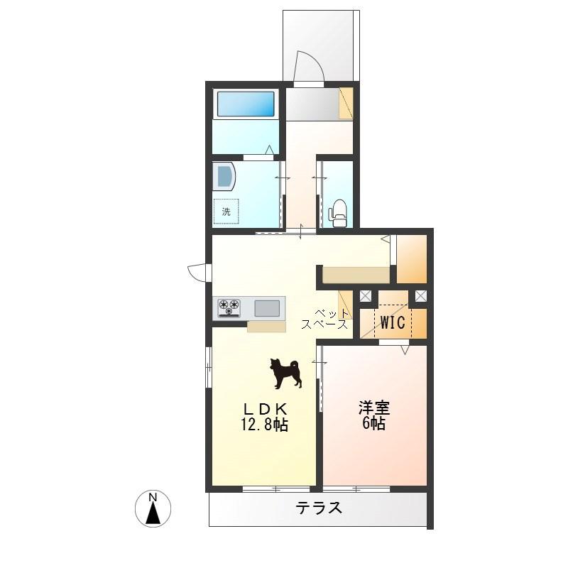 AVENIR(1LDK/1階)の間取り写真