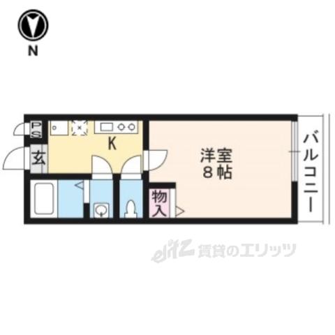フラッティ京都御所北(1K/2階)の間取り写真