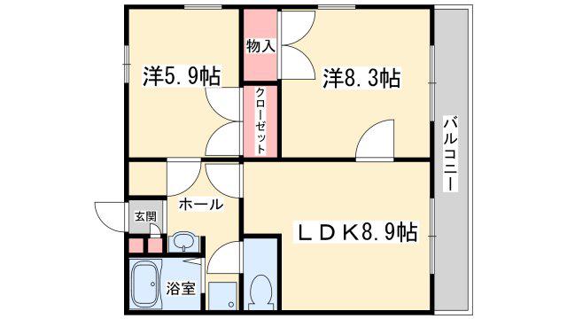 ハイツ松本(3LDK/2階)の間取り写真