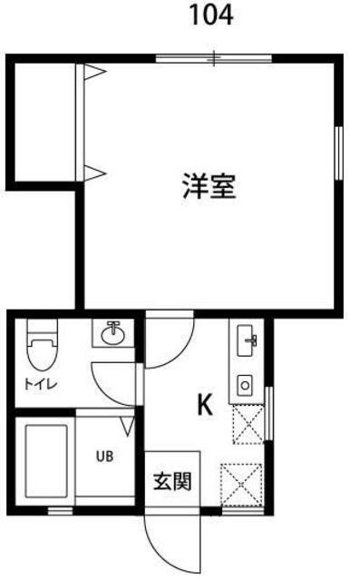 DOME TAMA D棟(1DK/2階)の間取り写真