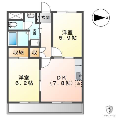メゾンドサクセス(2DK/2階)の間取り写真