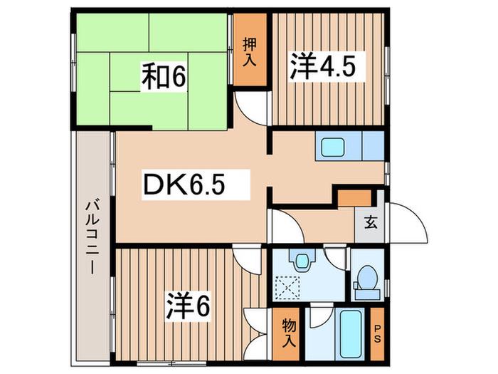 メゾンドレーブ(3DK/2階)の間取り写真