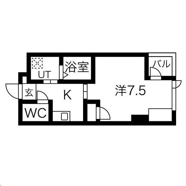 SENDAI STUDENT COURT(1K/8階)の間取り写真