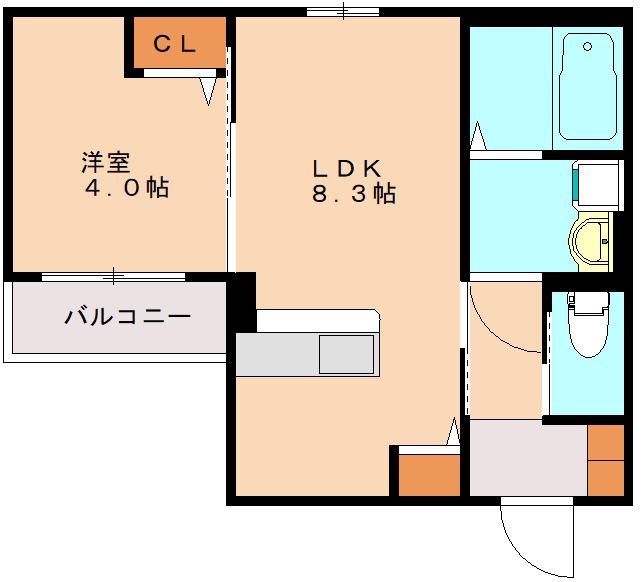 HS今宿(1LDK/3階)の間取り写真