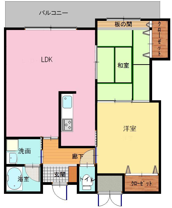 リバーサイド斎(2LDK/3階)の間取り写真