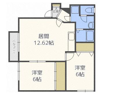リラコート八軒(2LDK/2階)の間取り写真