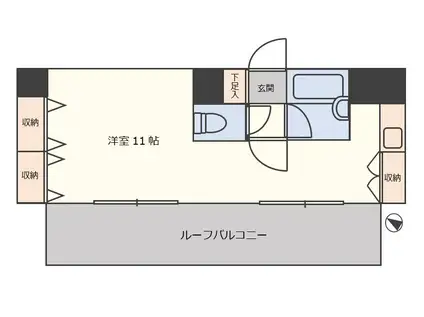 リラスウイングピア博多(ワンルーム/8階)の間取り写真