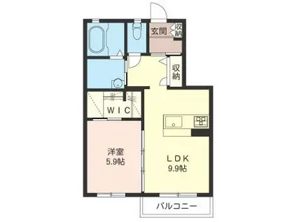 カーサ ファルコーネ(1LDK/2階)の間取り写真