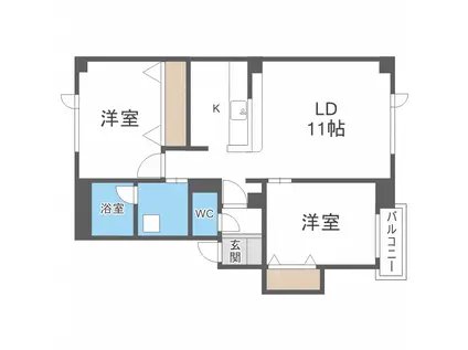 アミティコート AMITEY KOTO(2LDK/1階)の間取り写真