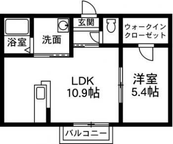 シャーメゾン フィオA(1LDK/1階)の間取り写真