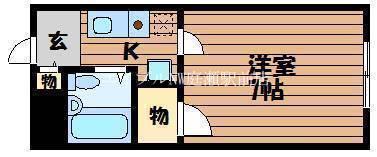 ルポール今(1K/3階)の間取り写真
