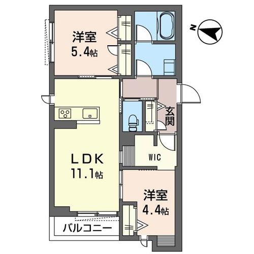 グリーンテラス(2LDK/2階)の間取り写真