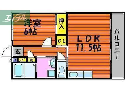 グランパ(1LDK/2階)の間取り写真