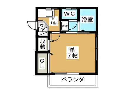 橋本ハイツ(1K/1階)の間取り写真