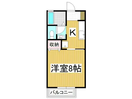 ルミエール A棟(1K/2階)の間取り写真