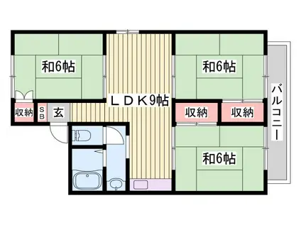 ガーデンハウスA(3LDK/1階)の間取り写真