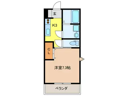 MONARIE MATTONE(1K/1階)の間取り写真