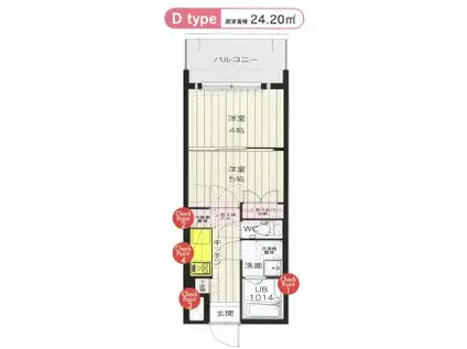 NO87マリアージュステーション(2K/9階)の間取り写真