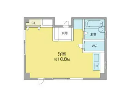 地下鉄東山線 池下駅 徒歩2分 4階建 築20年(ワンルーム/4階)の間取り写真
