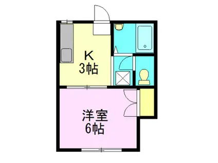 コーポ宮松(1K/1階)の間取り写真