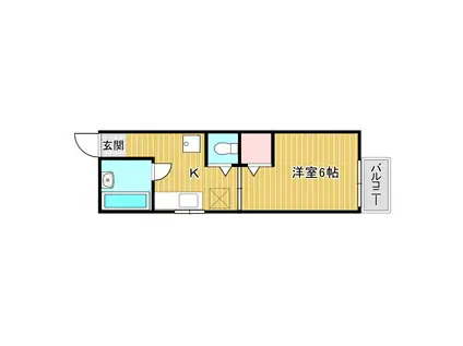 アーネスハイツオータニ(1K/2階)の間取り写真