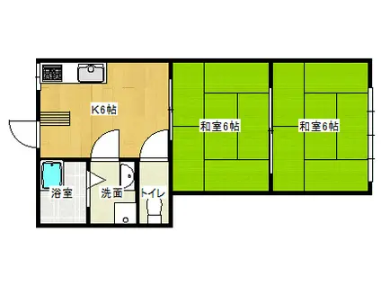寿荘(2K/1階)の間取り写真