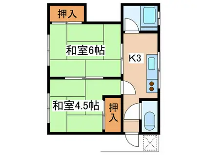 マンション青木(2K/2階)の間取り写真