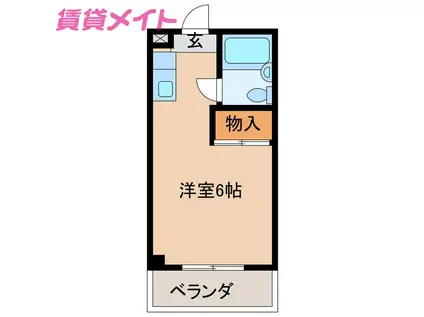 コーポアポロ(ワンルーム/3階)の間取り写真