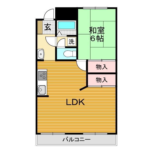 じゃがいも畑(1LDK/1階)の間取り写真