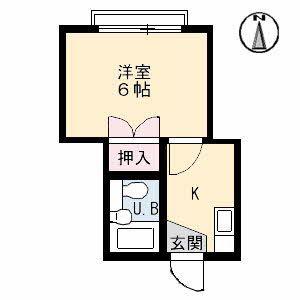 コンパクトハイツ(1K/1階)の間取り写真