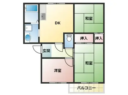 フレグランスリッチ(3DK/2階)の間取り写真