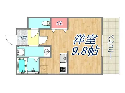 エルスタンザ伊丹(1K/3階)の間取り写真