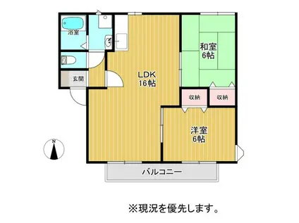 ユートスハイツ(2LDK/1階)の間取り写真