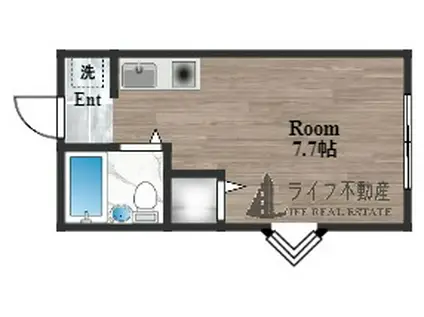 ハイツ嵯峨根(ワンルーム/1階)の間取り写真