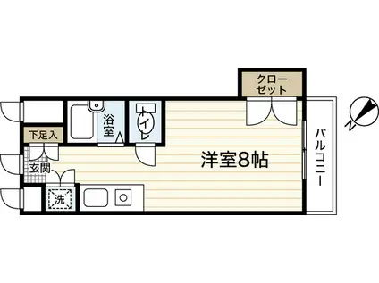益井ビル(ワンルーム/8階)の間取り写真