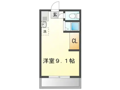 コーポマイプレスA(ワンルーム/2階)の間取り写真