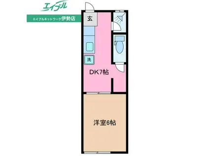 昭和レトロアパート2(1DK/2階)の間取り写真