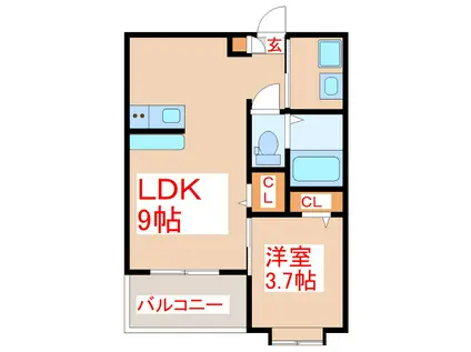 RADICA(1LDK/1階)の間取り写真