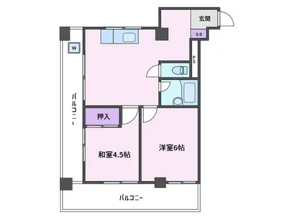 アズミマンション(2LDK/3階)の間取り写真