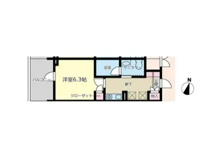 ラ・フォンテ立町(1K/6階)の間取り写真