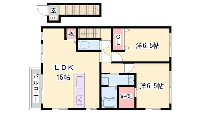 コンフォート大島IV A棟(2LDK/2階)の間取り写真