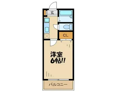 サンフォレスト(1K/1階)の間取り写真