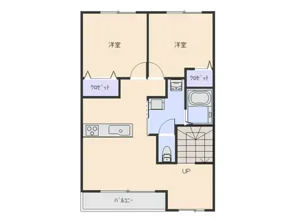 プランドール壱番館(2LDK/1階)の間取り写真